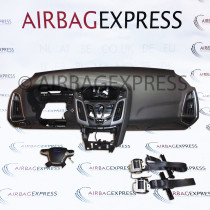 Airbag (set) Ford Focus voor 5-deurs, hatchback BJ: 2011-2014, Dashboard met Startknop, Met centerspeaker