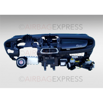 Airbag (set) Fiat 500C voor 2-deurs, hatchback BJ: 2010-2015, Met navigatie voorbereiding, "Zwart" Stuurwiel