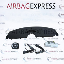 Airbag (set) Mini Clubman voor 4-deurs, stationwagon BJ: 2010-2015, 2-spaaks stuurwiel, Airbag bestuurder met Zilveren ring