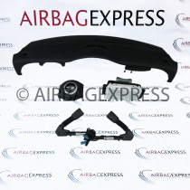 Airbag (set) Mini Cabriolet voor 2-deurs, cabriolet BJ: 2010-2016, 2-spaaks stuurwiel, Airbag bestuurder met Zilveren ring