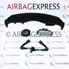 Airbag (set) Mini Cabriolet voor 2-deurs, cabriolet BJ: 2010-2016, 3-spaaks stuurwiel, Airbag bestuurder met Zwarte ring