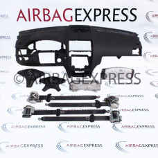 Airbag (set) Mercedes-Benz C-klasse Estate voor 5-deurs, stationwagon BJ: 2007-2011, 4-spaaks stuurwiel, Stuurwielbediening met 12 knoppen